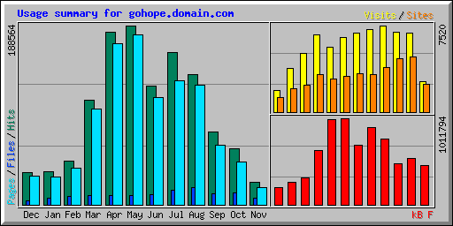 Usage summary for gohope.domain.com